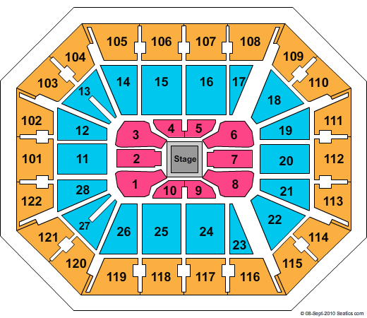 Mohegan Sun Arena - CT In the Round Seating Chart